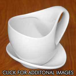 Unique mug - The Ultimate Coffee Cup - Unique coffee cup - ergonomic coffee mug - ergonomic modern design mug - coffee cup with saucer lid - stacking coffee cups - available in 8 oz. and 12 oz. sizes - fine porcelain